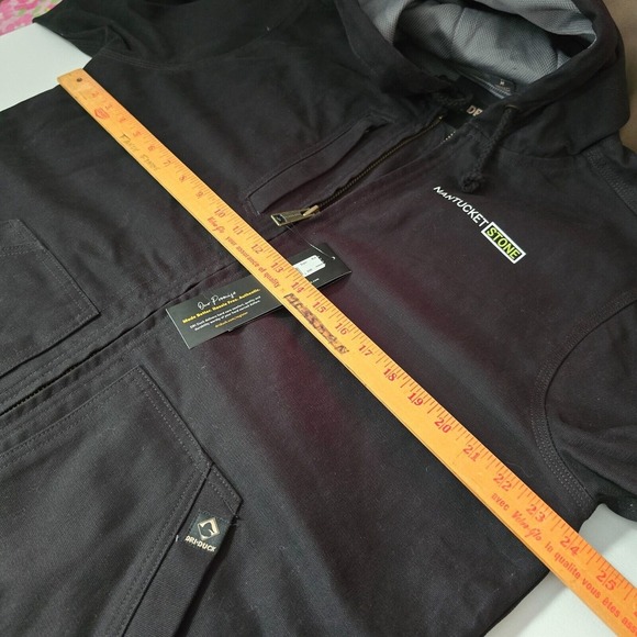 Dri Duck Jacket Mens M Black Canvas Full‎ Zip Workwear Outdoors Boulder Cloth - Picture 12 of 15
